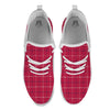 Tattersall Red Print Pattern White Athletic Shoes-grizzshop