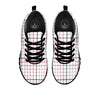 Tattersall White And Red Print Pattern Black Sneaker-grizzshop