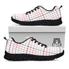 Tattersall White And Red Print Pattern Black Sneaker-grizzshop