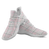 Tattersall White And Red Print Pattern White Athletic Shoes-grizzshop