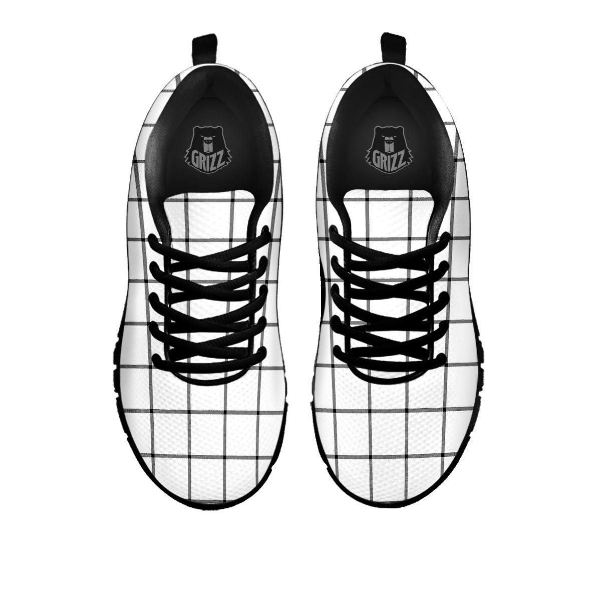 Tattersall White Print Pattern Black Sneaker-grizzshop