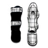 Tattersall White Print Pattern Muay Thai Shin Guards-grizzshop