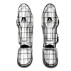 Tattersall White Print Pattern Muay Thai Shin Guards-grizzshop