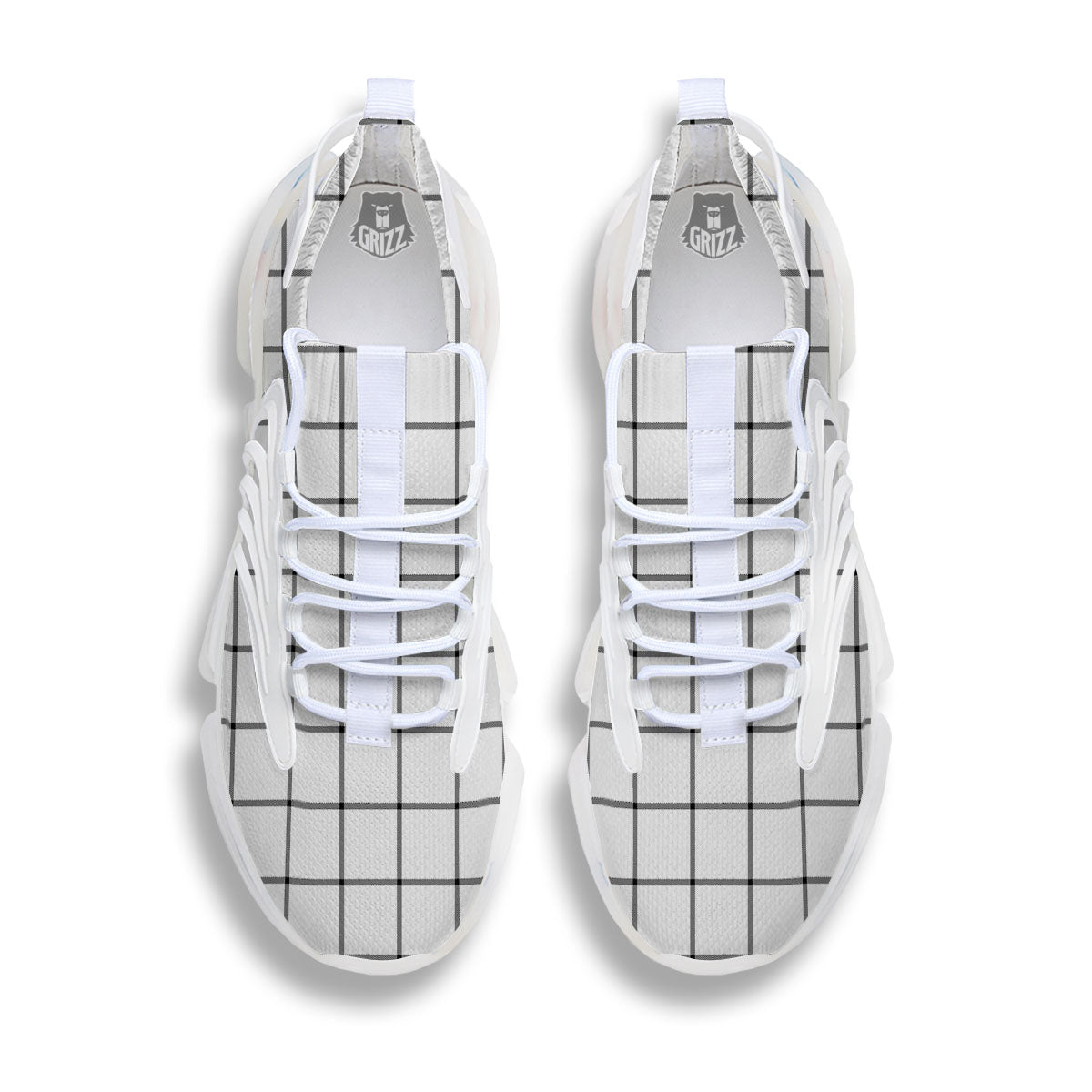 Tattersall White Print Pattern White Gym Shoes-grizzshop