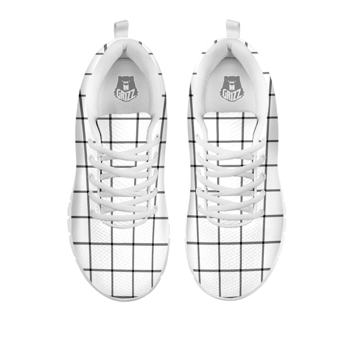 Tattersall White Print Pattern White Sneaker-grizzshop