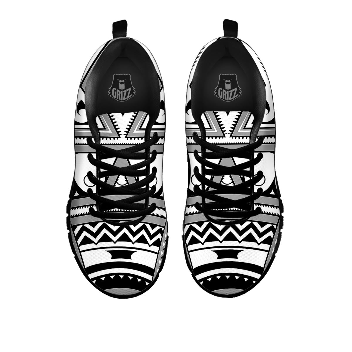 Tatto Polynesian Tribal Maori Print Black Sneaker-grizzshop