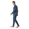 Tattoo Blue Tiger Print Pattern Men's Pajamas-grizzshop