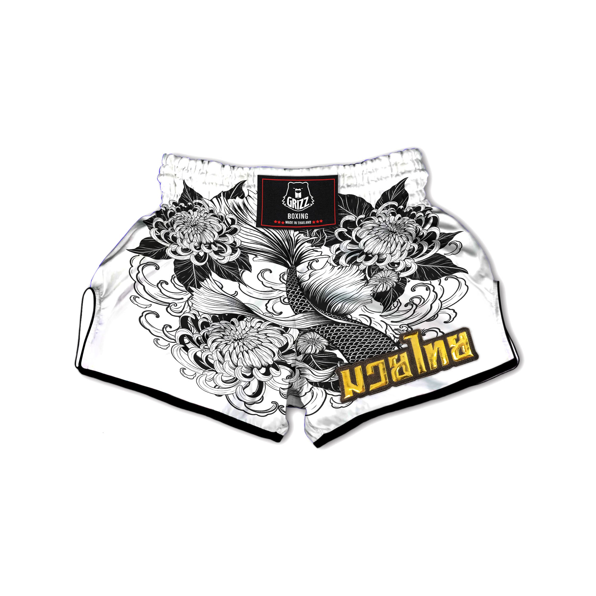 Tattoo Japanese Elemental Print Muay Thai Boxing Shorts-grizzshop