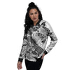 Tattoo Japanese Elemental Print Women's Bomber Jacket-grizzshop