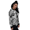 Tattoo Japanese Elemental Print Women's Bomber Jacket-grizzshop