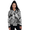 Tattoo Japanese Elemental Print Women's Bomber Jacket-grizzshop