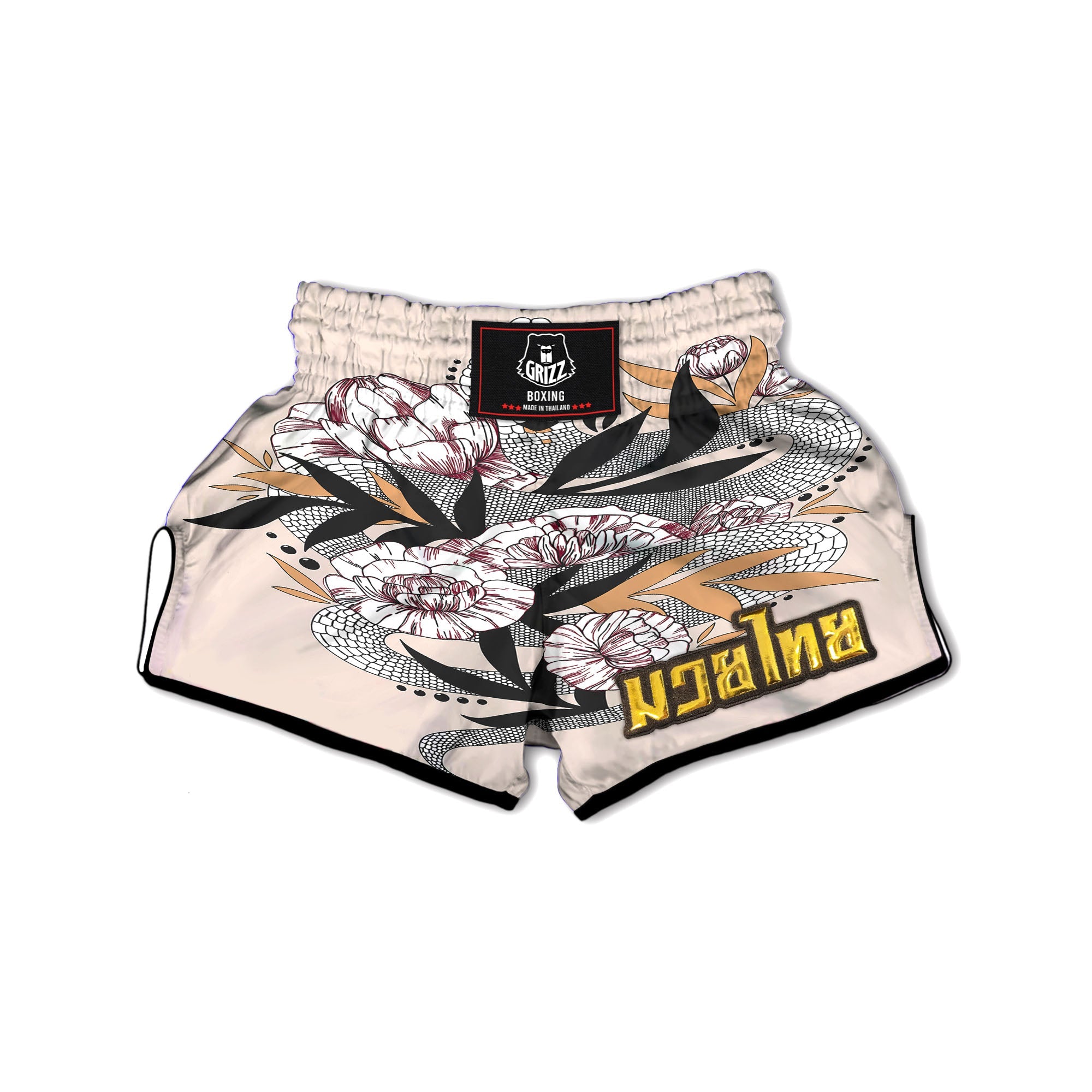 Tattoo Japanese Snake Print Muay Thai Boxing Shorts-grizzshop