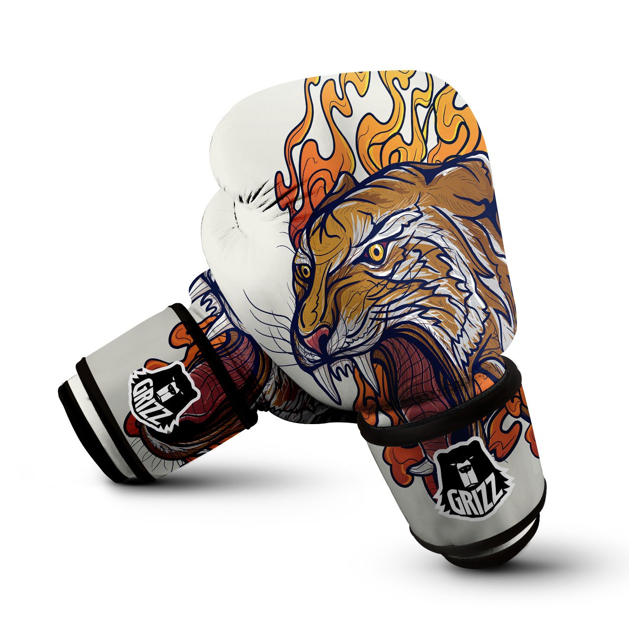 Tattoo Japanese Tiger Print Boxing Gloves-grizzshop