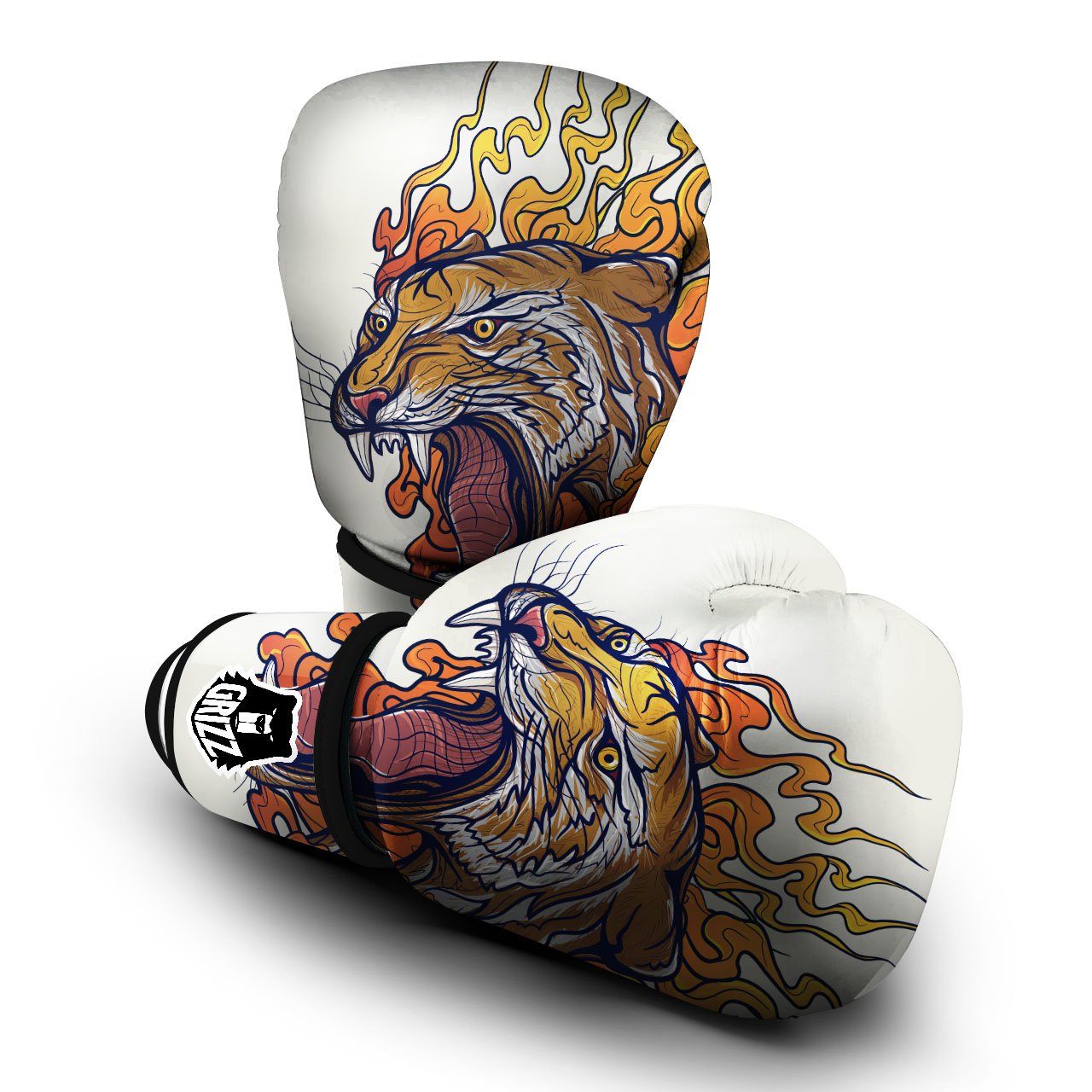 Tattoo Japanese Tiger Print Boxing Gloves-grizzshop