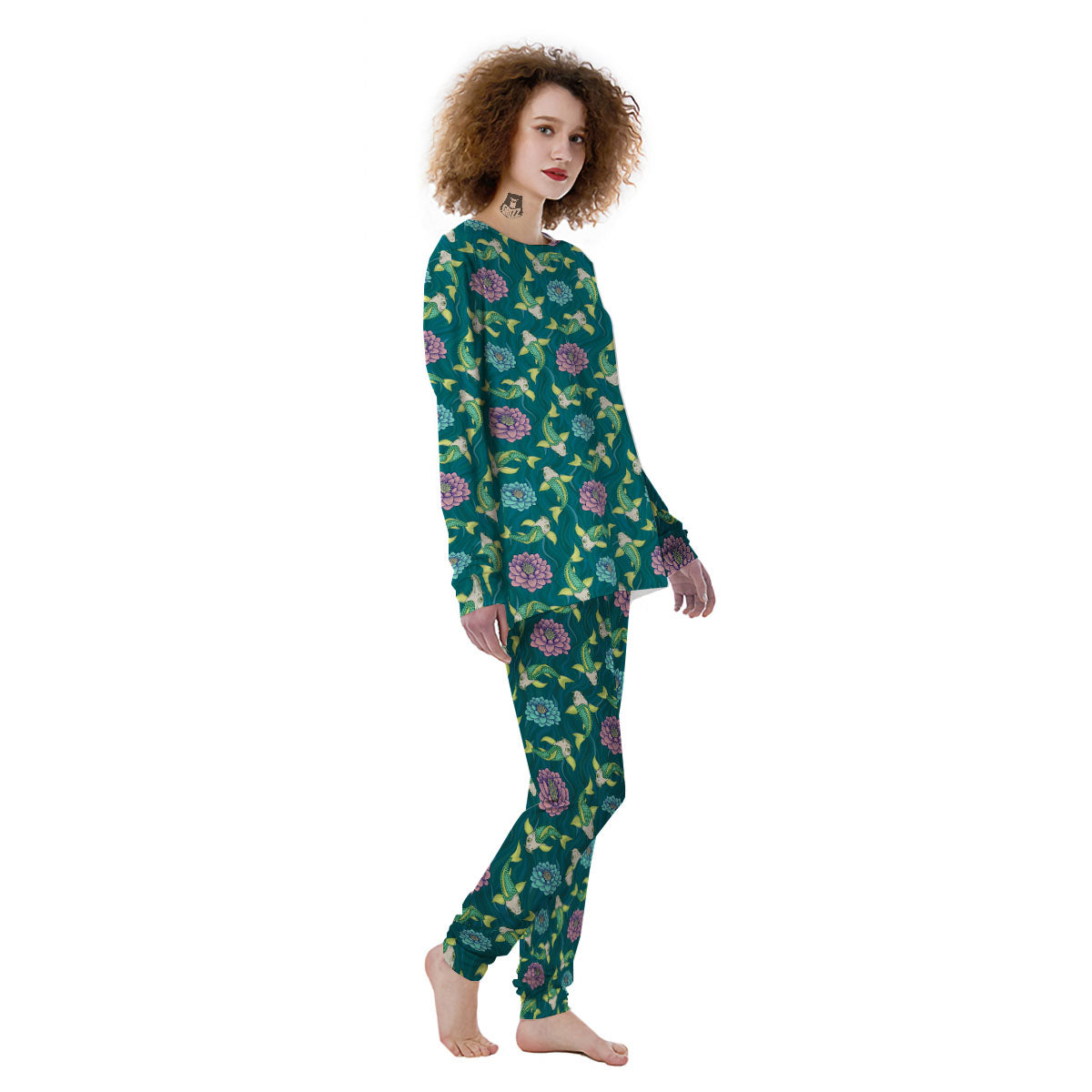 Tattoo Koi Carp Japanese Print Pattern Women's Pajamas-grizzshop
