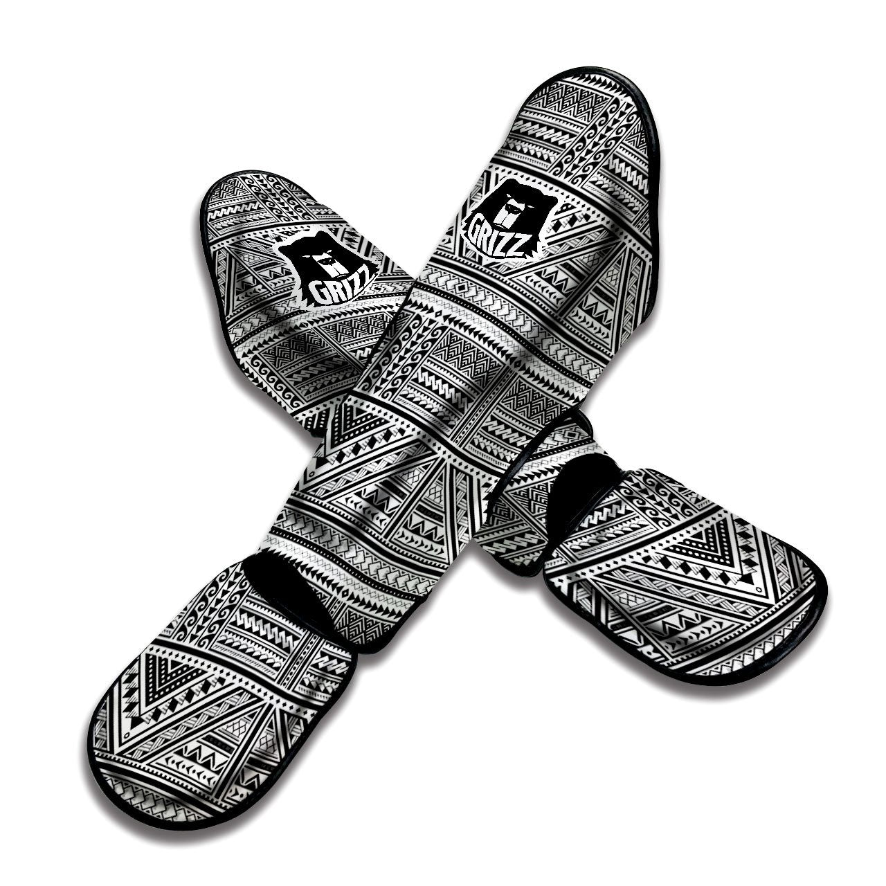 Bookshelf Watercolor Print Pattern Muay Thai Shin Guards