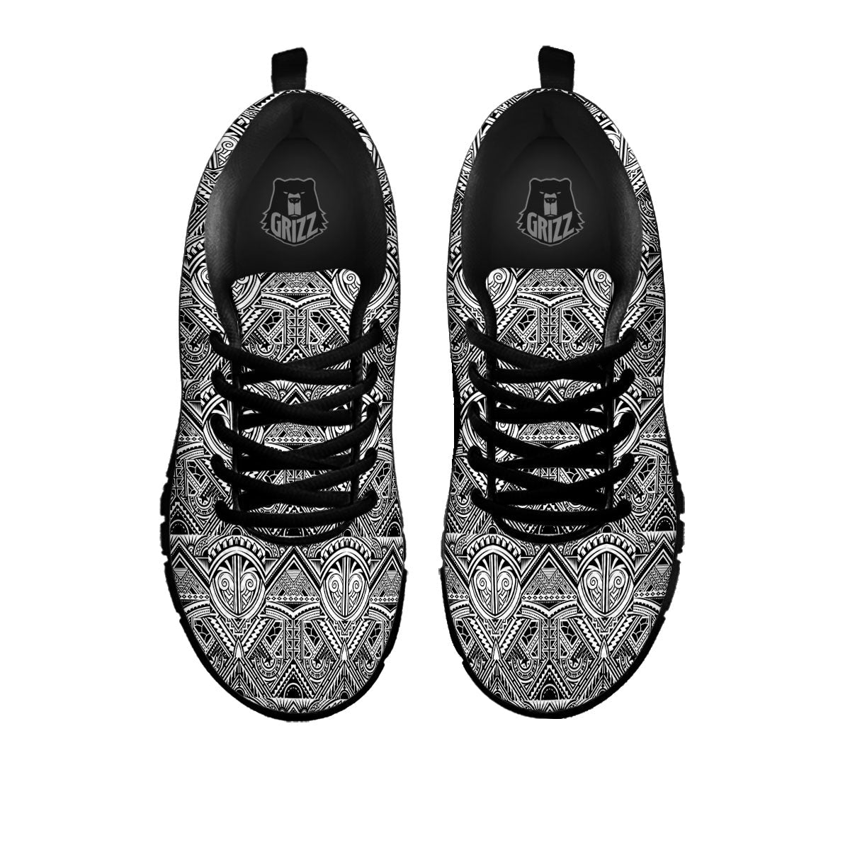 Tattoo Polynesian Tribal Print Pattern Black Sneaker-grizzshop