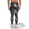 Tattoo Vampire Black and White Print Pattern Men's Leggings-grizzshop