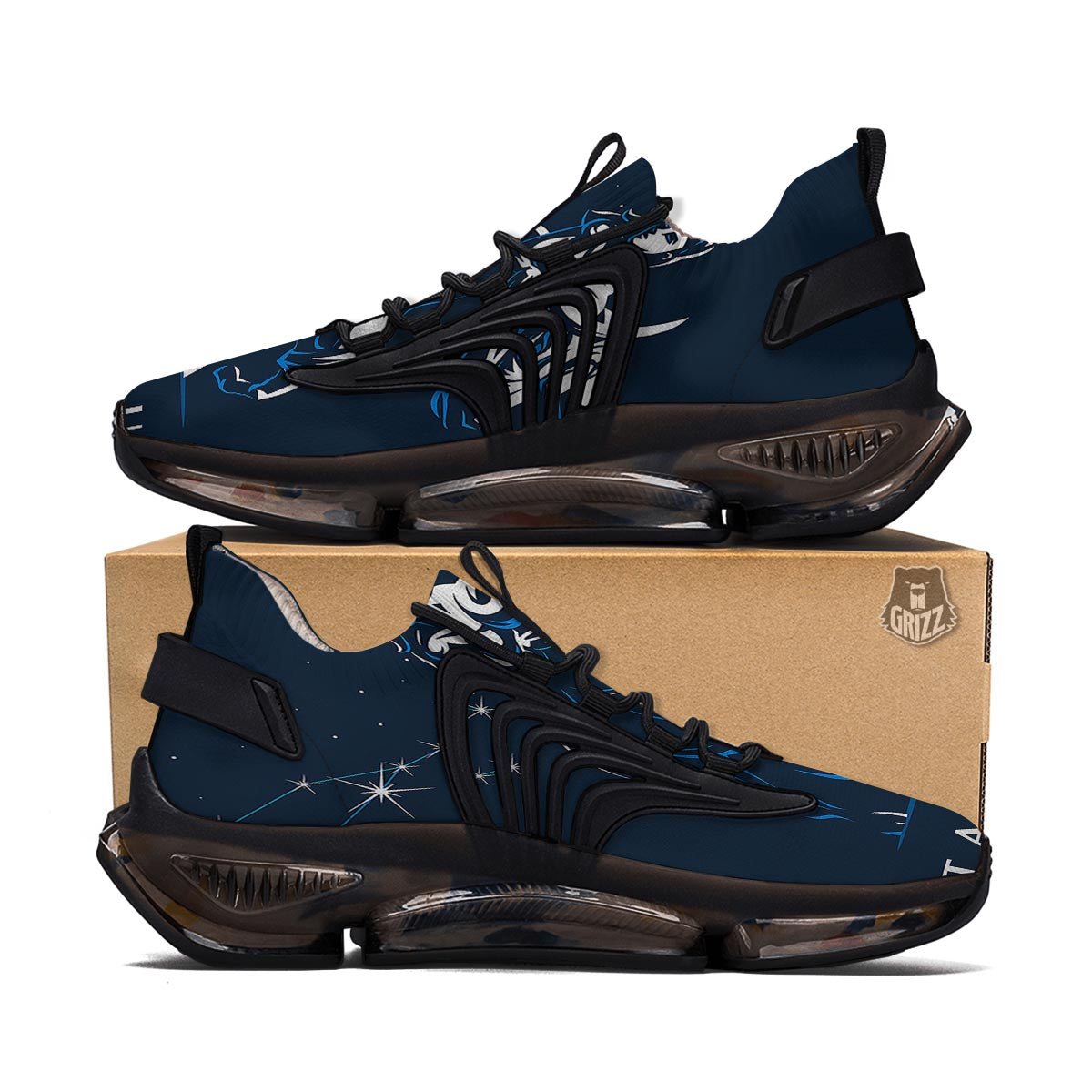 Taurus Constellation Sign Print Black Gym Shoes-grizzshop