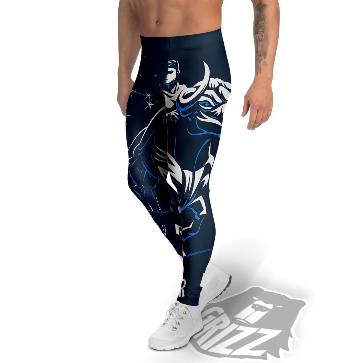 Taurus Constellation Sign Print Men's Leggings-grizzshop