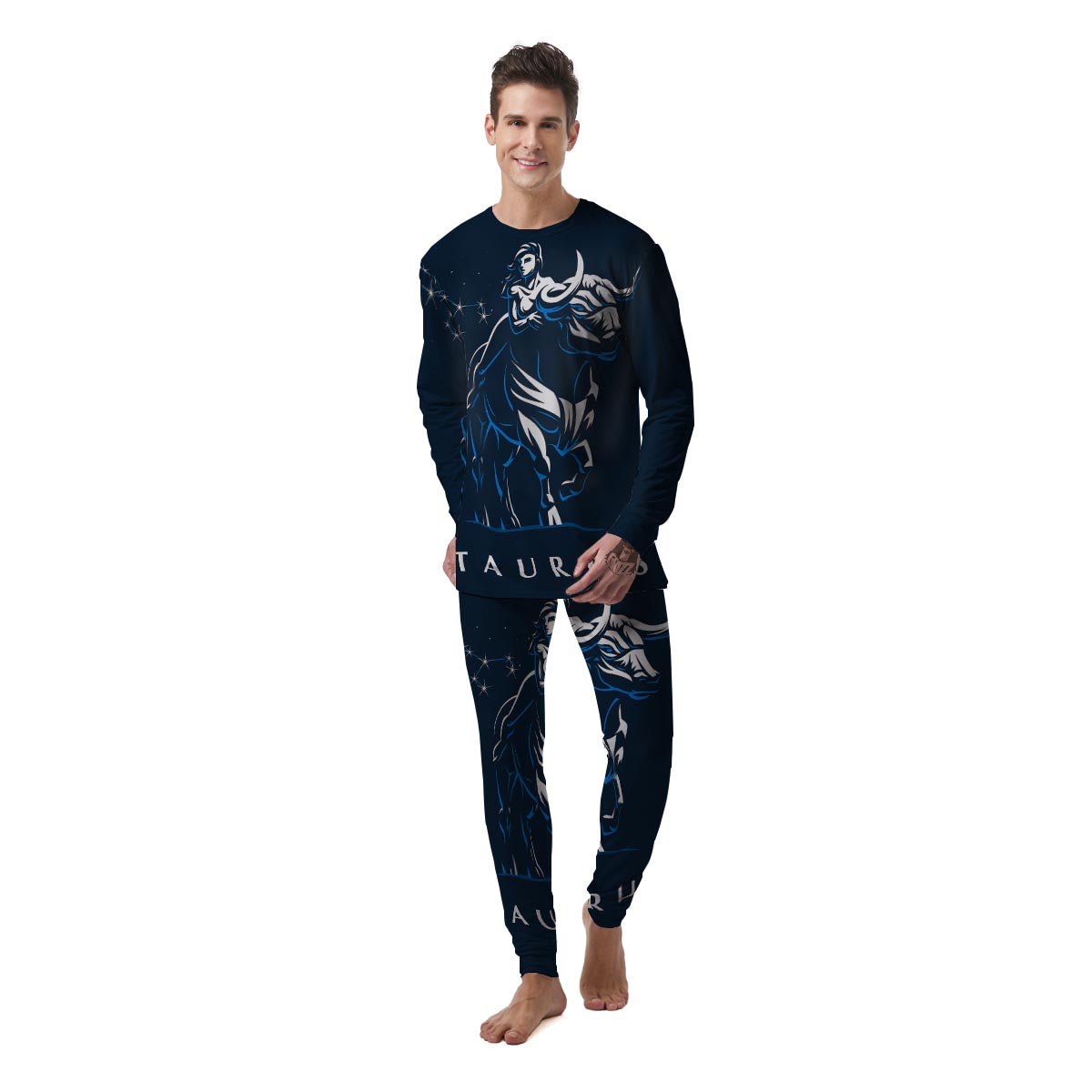 Taurus Constellation Sign Print Men's Pajamas-grizzshop