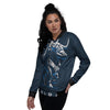 Taurus Constellation Sign Print Women's Bomber Jacket-grizzshop