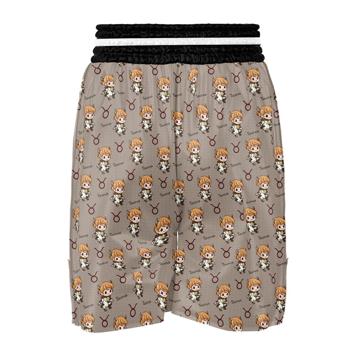 Taurus Cute Cartoon Print Pattern Boxing Shorts-grizzshop