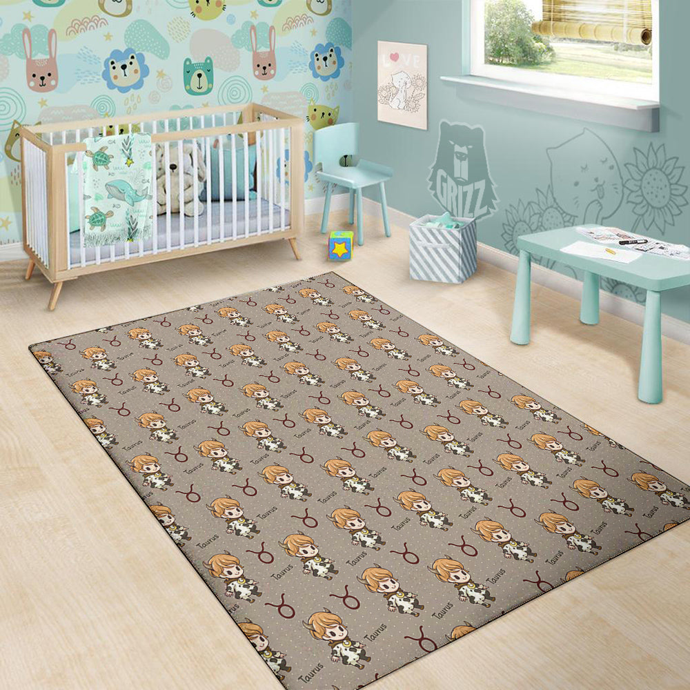 Taurus Cute Cartoon Print Pattern Floor Mat-grizzshop