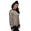 Taurus Cute Cartoon Print Pattern Women's Bomber Jacket-grizzshop