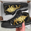 Taurus Sign Black And Gold Print Black High Top Shoes-grizzshop