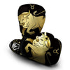 Taurus Sign Black And Gold Print Boxing Gloves-grizzshop