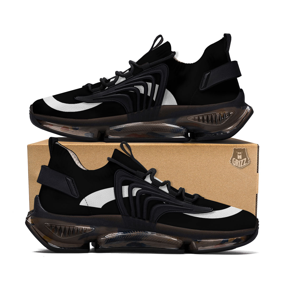 Taurus Sign White And Black Print Black Gym Shoes-grizzshop