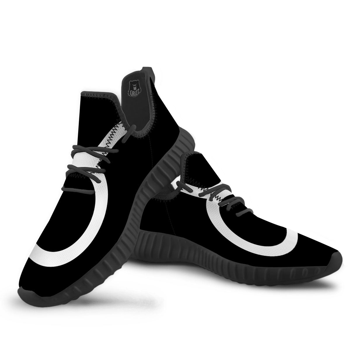 Taurus Sign White And Black Print Black Walking Shoes-grizzshop