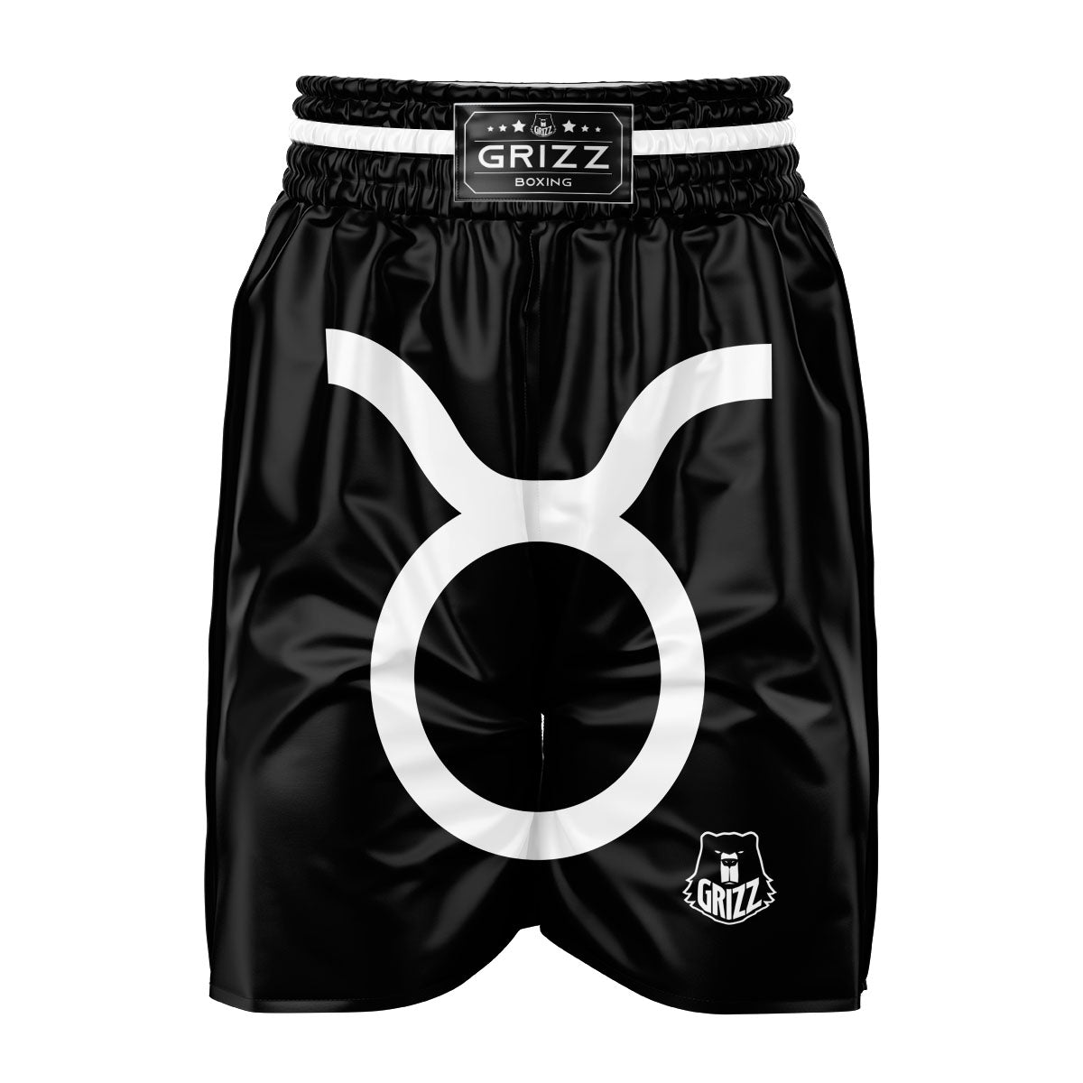 Taurus Sign White And Black Print Boxing Shorts-grizzshop
