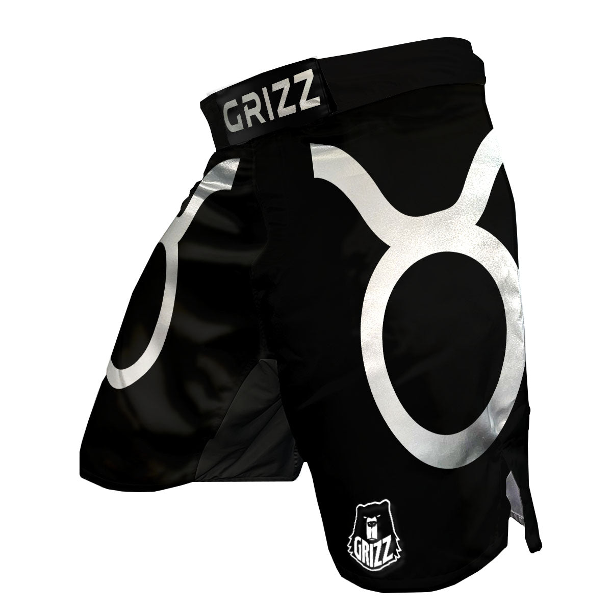Taurus Sign White And Black Print MMA Shorts-grizzshop