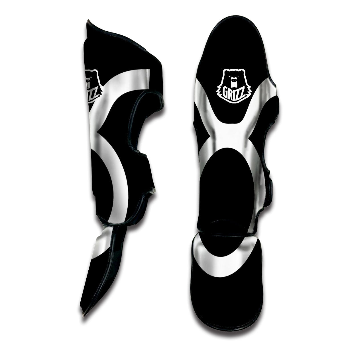 Taurus Sign White And Black Print Muay Thai Shin Guards-grizzshop