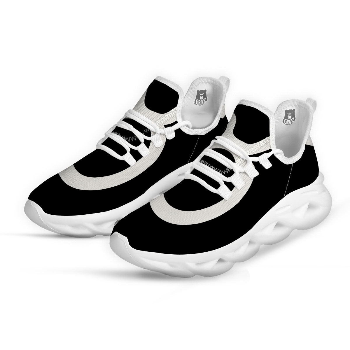 Taurus Sign White And Black Print White Running Shoes-grizzshop