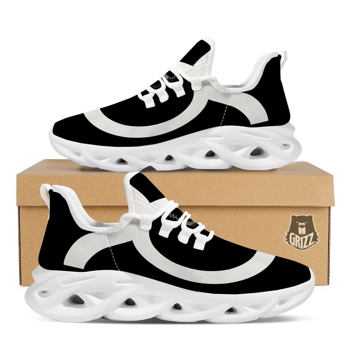 Taurus Sign White And Black Print White Running Shoes-grizzshop