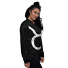 Taurus Sign White And Black Print Women's Bomber Jacket-grizzshop