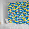 Taxi Car Pattern Print Bathroom Shower Curtain-grizzshop