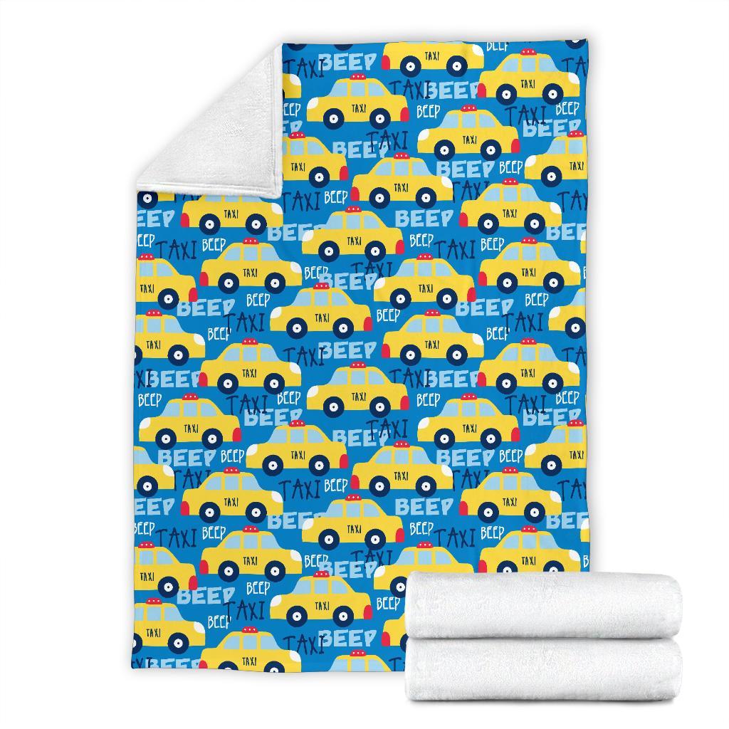 Taxi Car Pattern Print Blanket-grizzshop