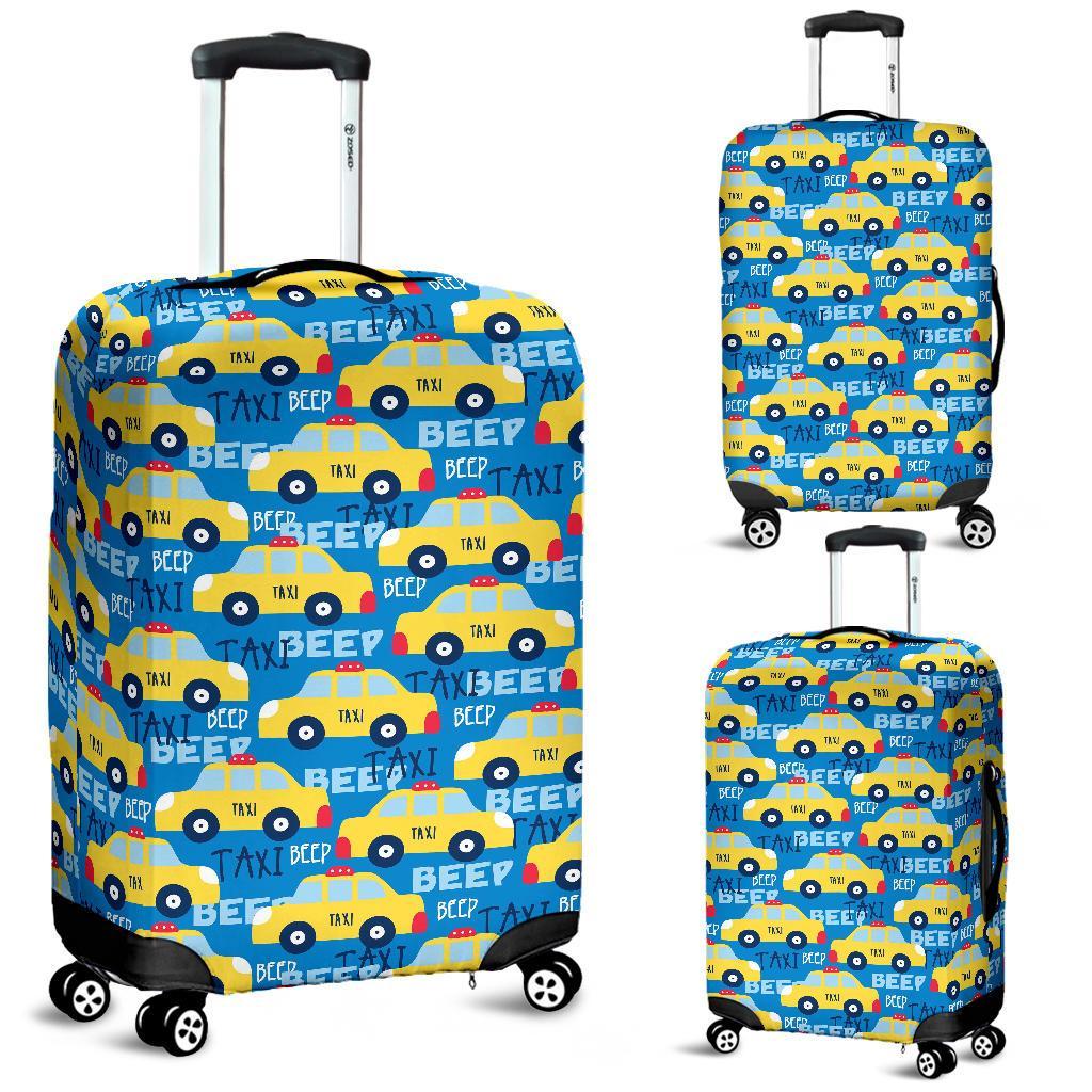 Taxi Car Pattern Print Luggage Cover Protector-grizzshop