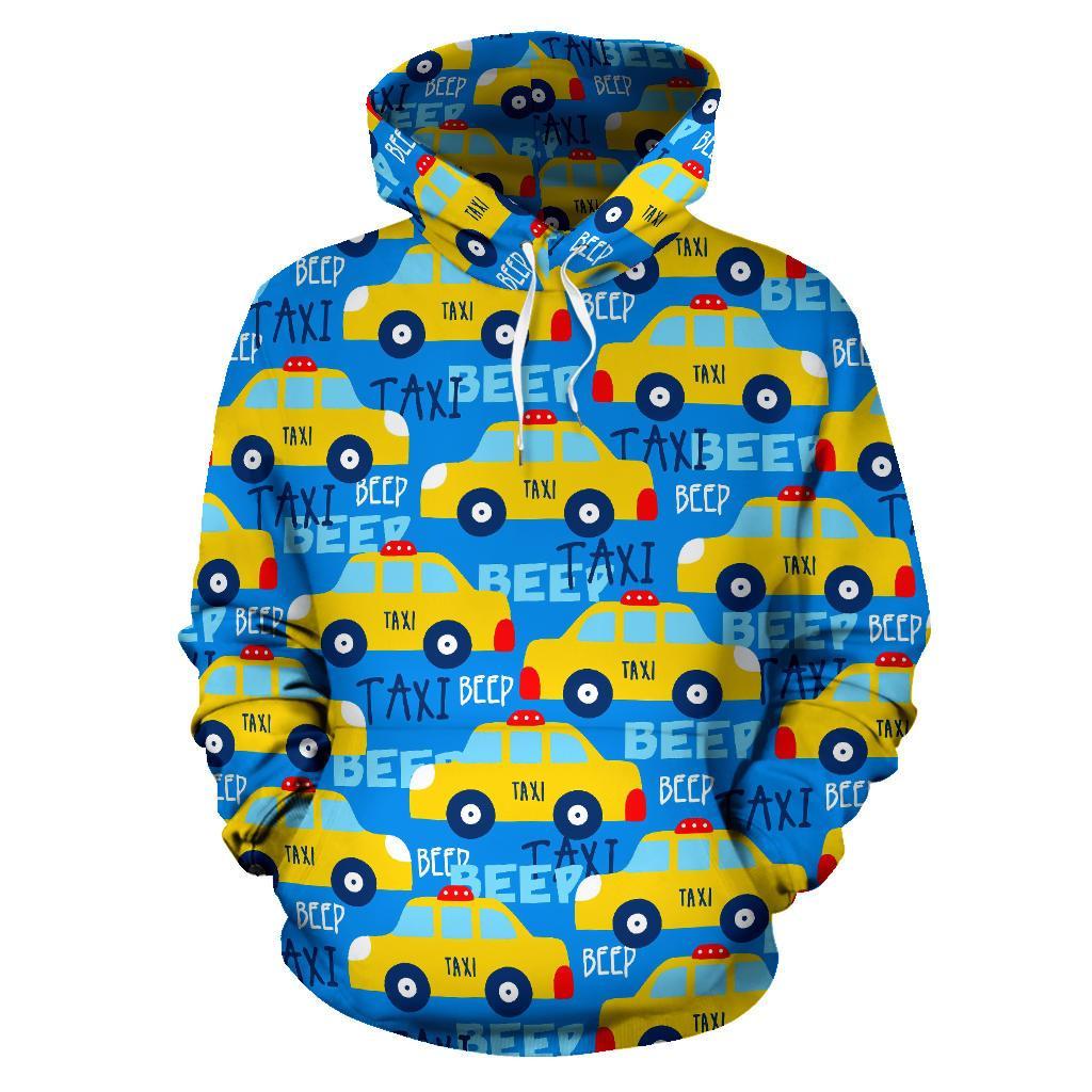 Taxi Car Pattern Print Men Women Pullover Hoodie-grizzshop