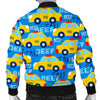 Taxi Car Pattern Print Men's Bomber Jacket-grizzshop