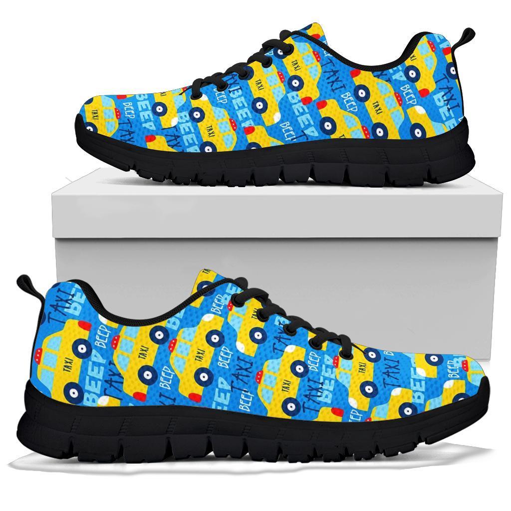 Taxi Car Pattern Print Sneaker Shoes For Men Women-grizzshop