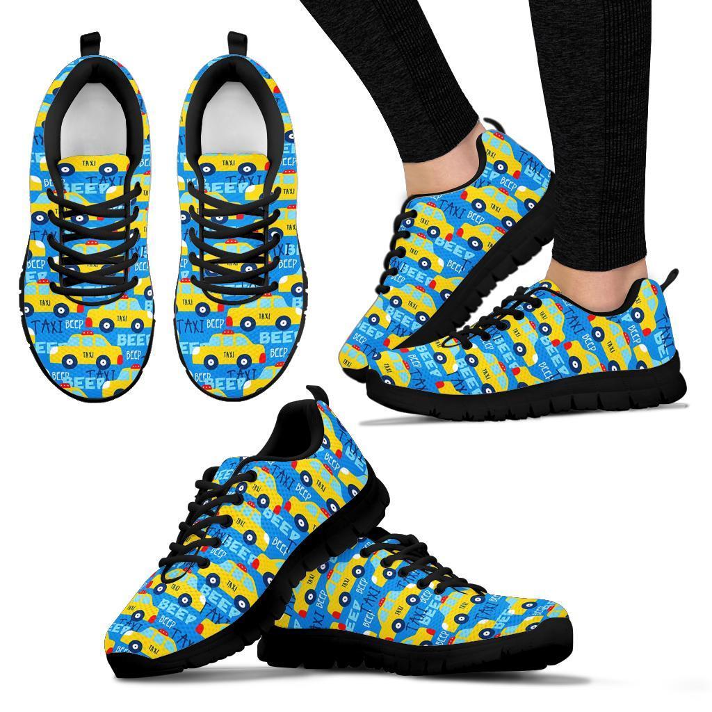 Taxi Car Pattern Print Sneaker Shoes For Men Women-grizzshop