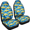 Taxi Car Pattern Print Universal Fit Car Seat Covers-grizzshop