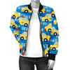 Taxi Car Pattern Print Women Casual Bomber Jacket-grizzshop