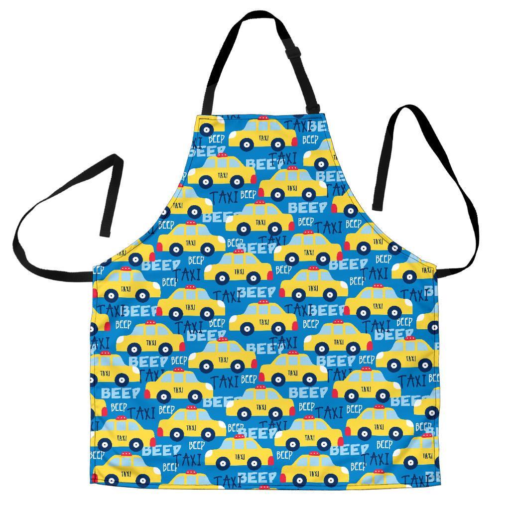 Taxi Car Pattern Print Women's Apron-grizzshop