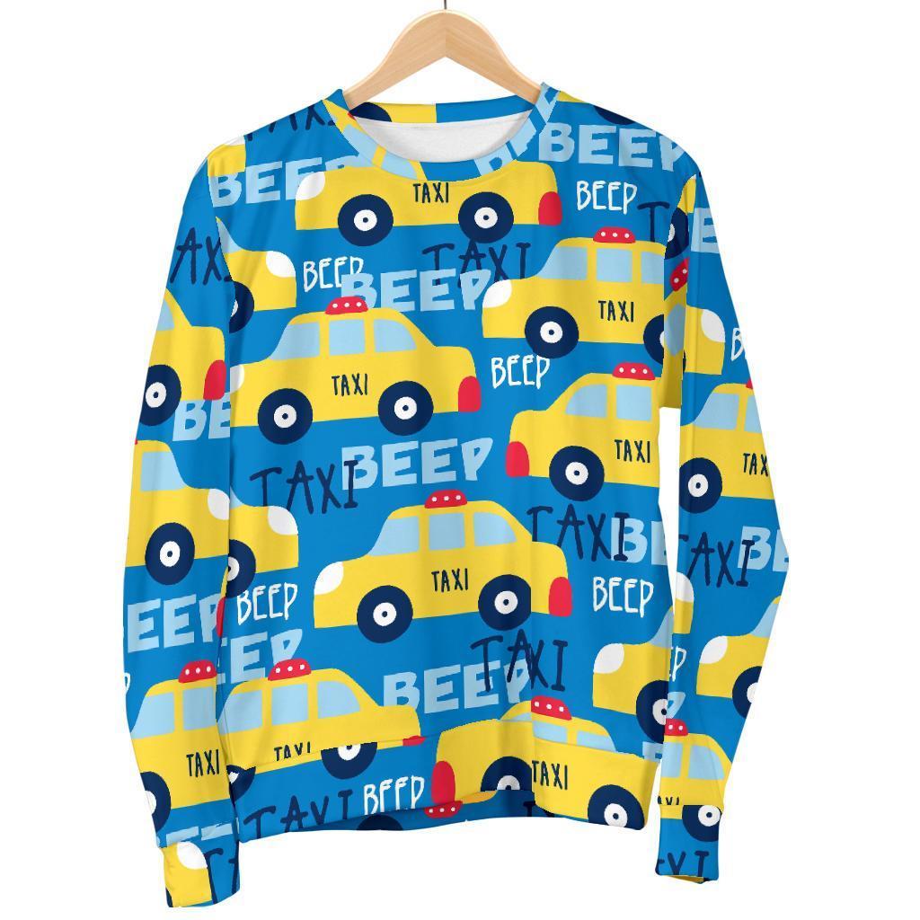 Taxi Car Pattern Print Women's Sweatshirt-grizzshop